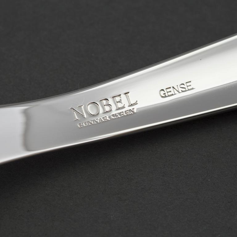 A Gunnar Cyrén 'Nobel' fish cutlery, 12 + 12, for Gense.