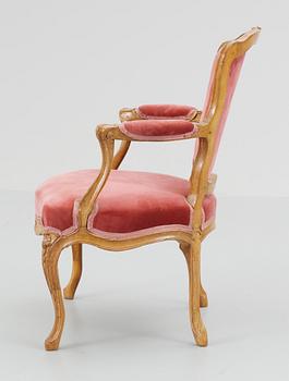 A 18th cent Rococo armchair.
