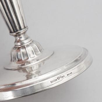Ljusstakar, 2+2 st, silver, Tore Eldh, Cesons Göteborg 1965, samt CG Hallberg, Stockholm 1961.