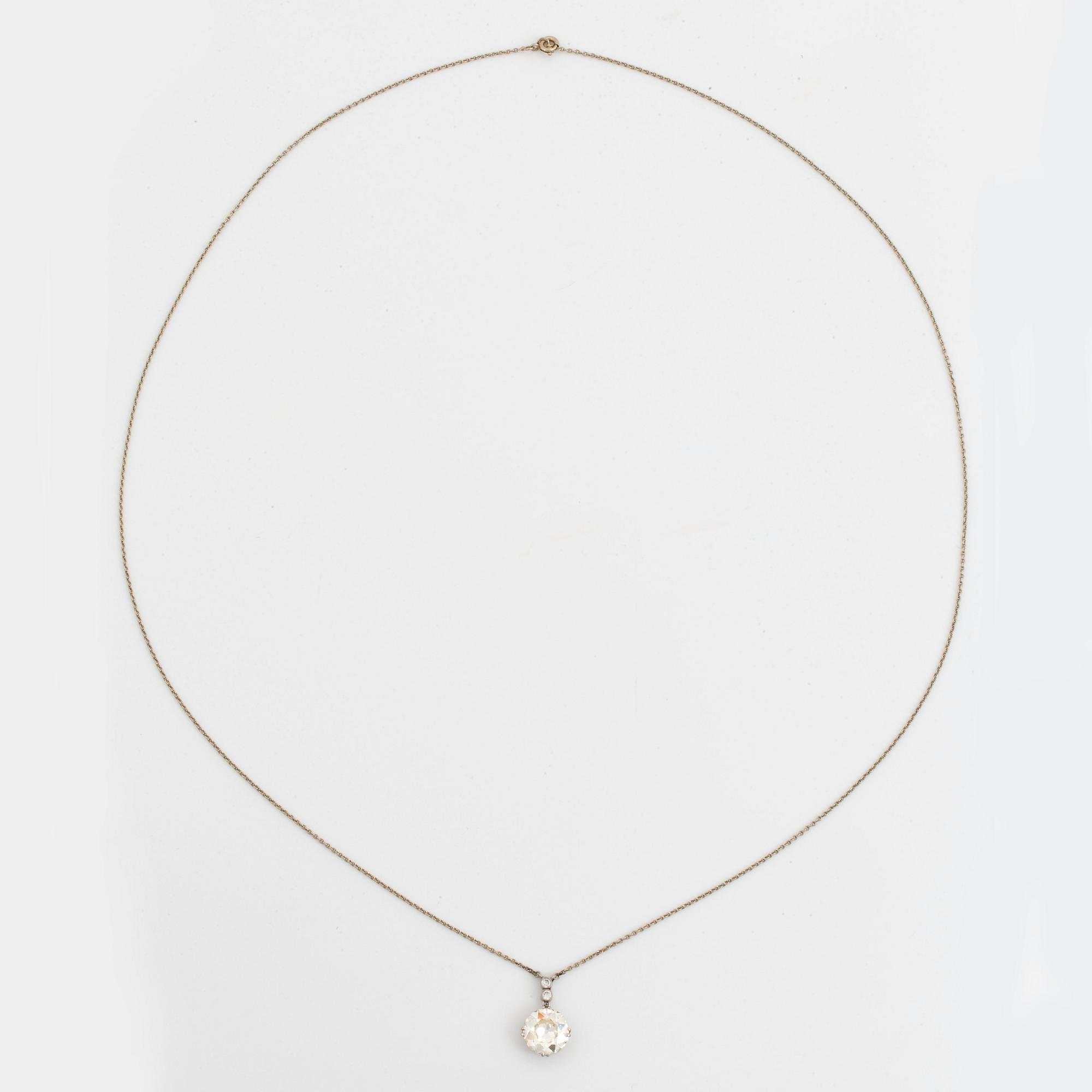 An old-cut diamond pendant.