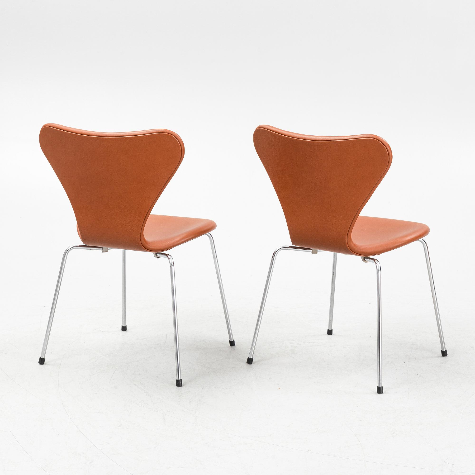 Arne Jacobsen, chairs, 6 pcs, "The Seven", Fritz Hansen, Denmark, 1972.
