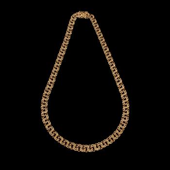 HALSKEDJA, 18k guld, Ahrenbecks Juvelsmide, Kungsbacka, 1999. Vikt 80 g.