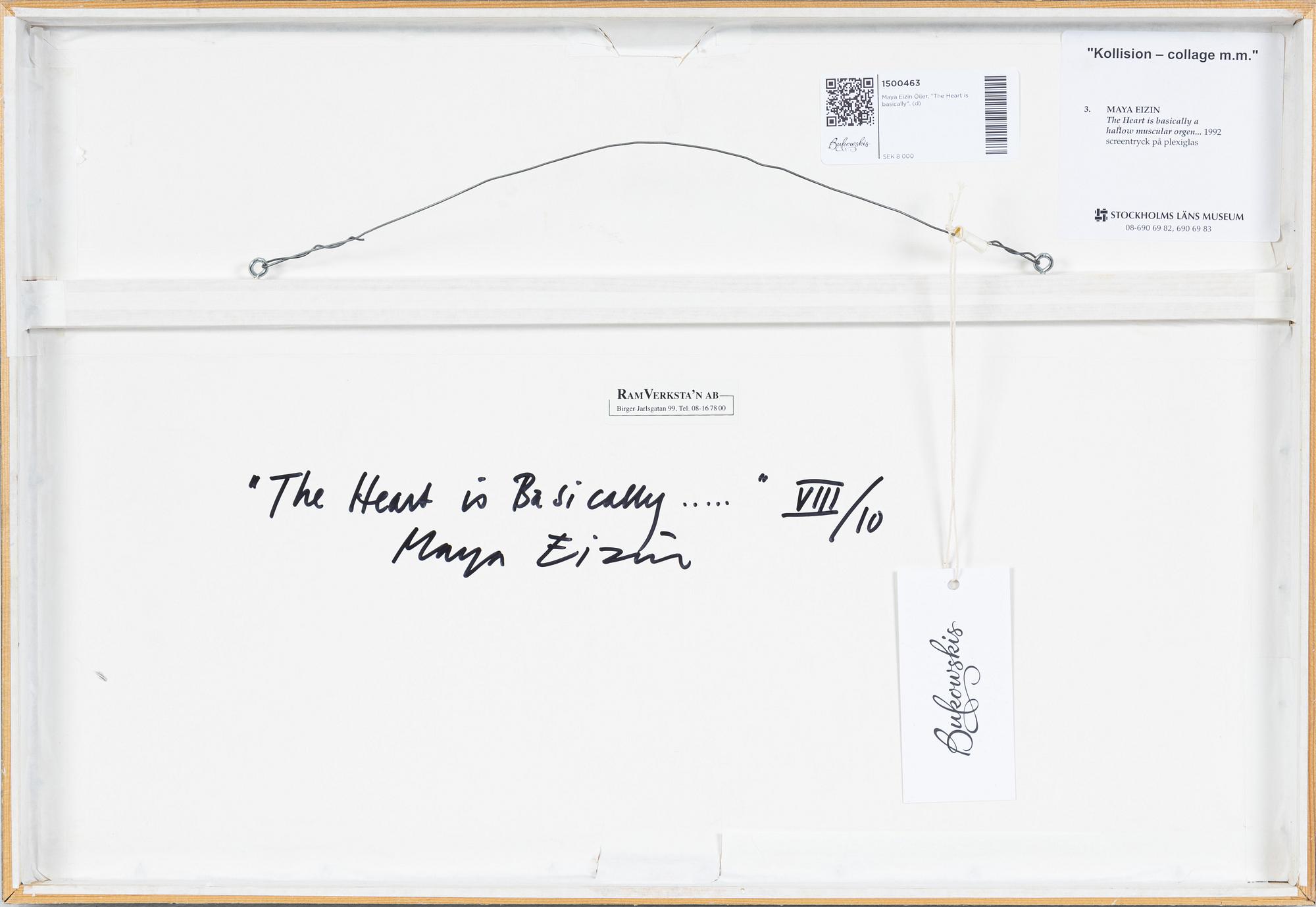 Maya Eizin Öijer, screenprint on acrylic glass, signed and numbered on verso.