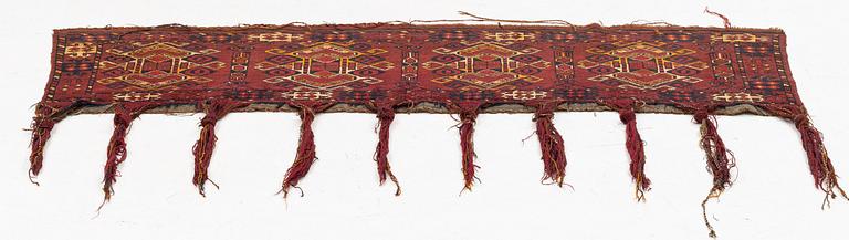 Antique Turkmen trapping, circa 189 x 48 cm.