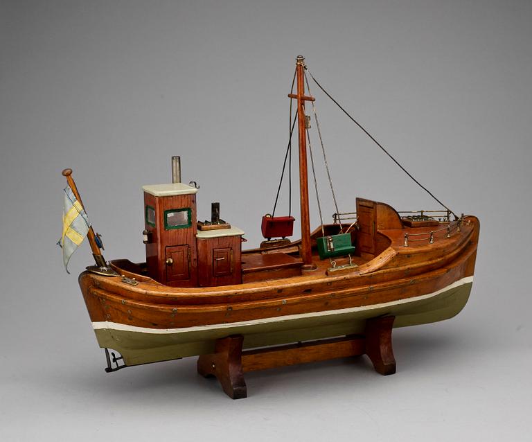 BÅTMODELL, trä, 1900-talets första hälft.