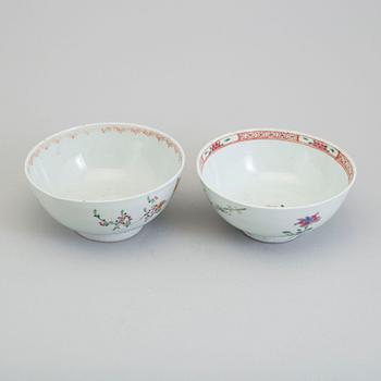 Two famille rose bowl, Qing dynasty, Qianlong (1736-95).