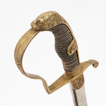Sabel, tysk, för officer, 1800-talets slut, med balja.