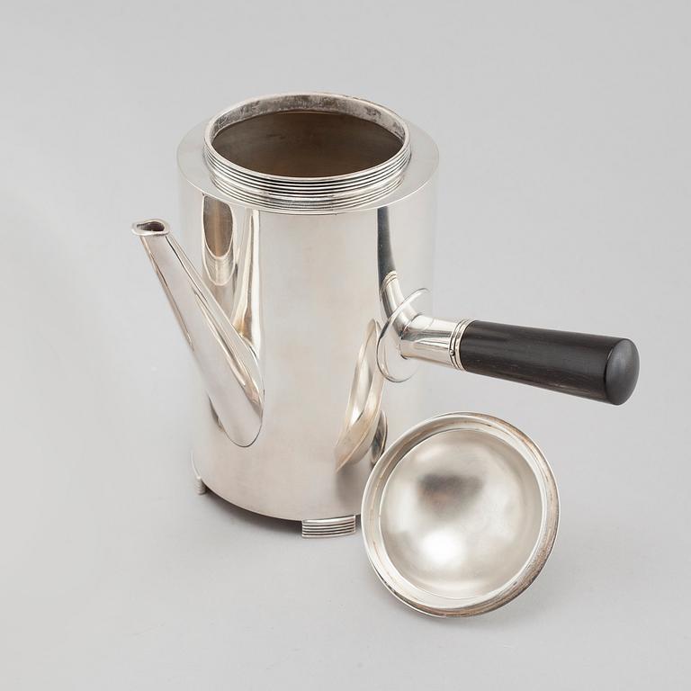 KAFFESERVIS, 3 delar, silver, C F Carlman, Stockholm, 1937 och 1945.
