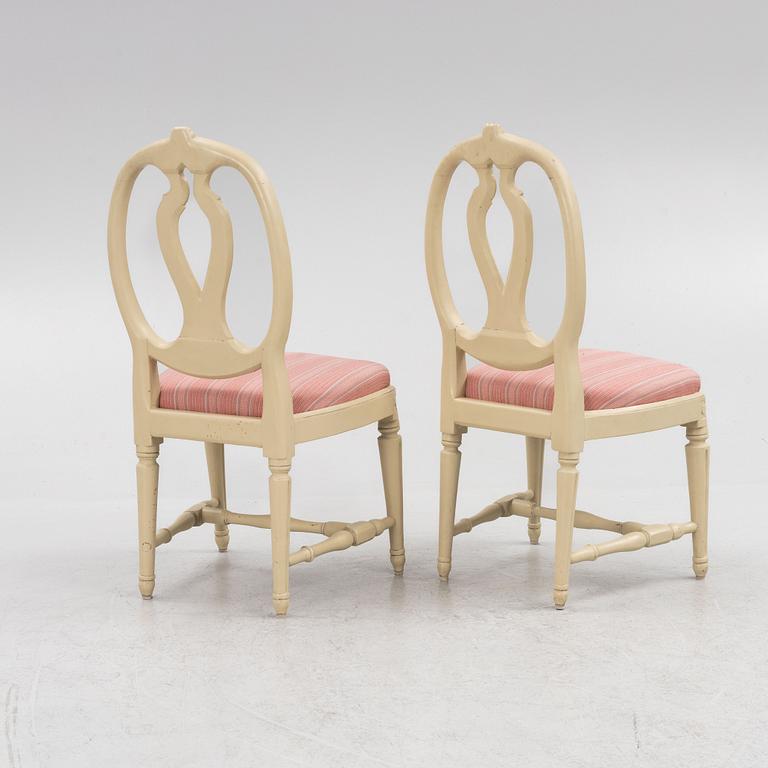 A pair of Gustavian chairs, Stockholm, second part of the 18th century.