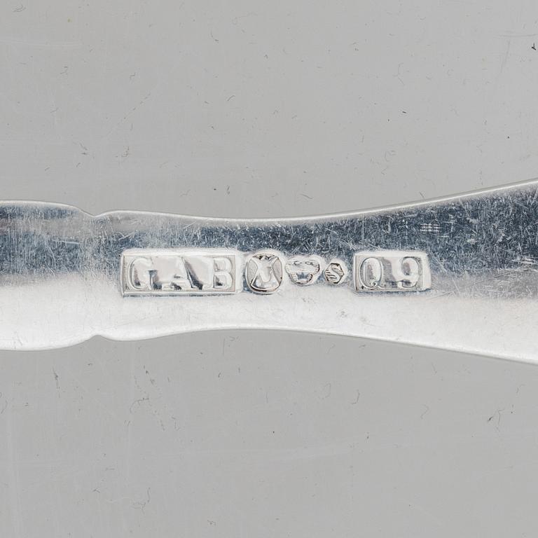 Guldsmedsaktiebolaget (GAB), GAB, cutlery set silver, in case, model 'Vängåva', Stockholm 1964-66 (87 pieces).