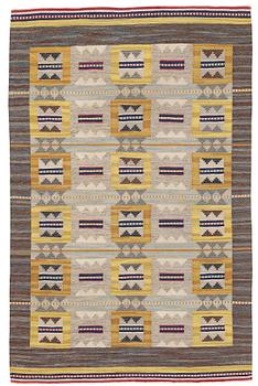 221. Anna Maria Hoke, Matto, flat weave, ca 242-243 x 155-157 cm, signed VbN AMH.