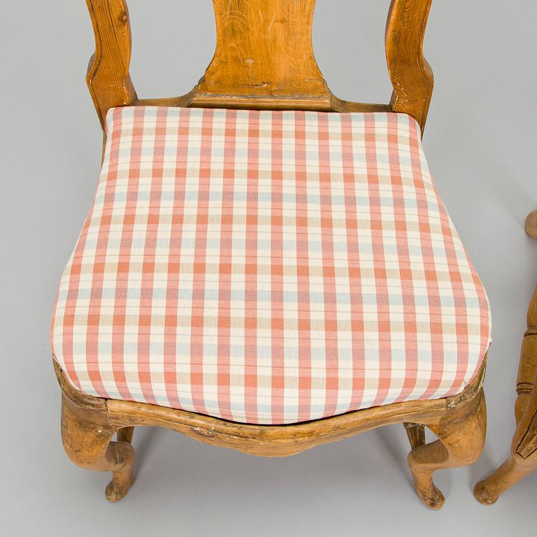 Stolar, snarlika, 8 st, rokoko, 1700-talets mitt.