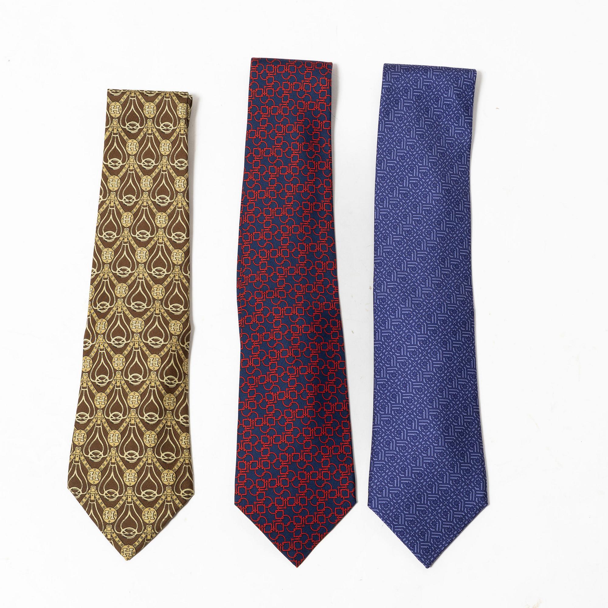 Hermès, ties, 3 pcs.