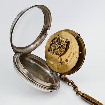 SPINDELUR, 2 st, silver, 1800-talets första hälft.