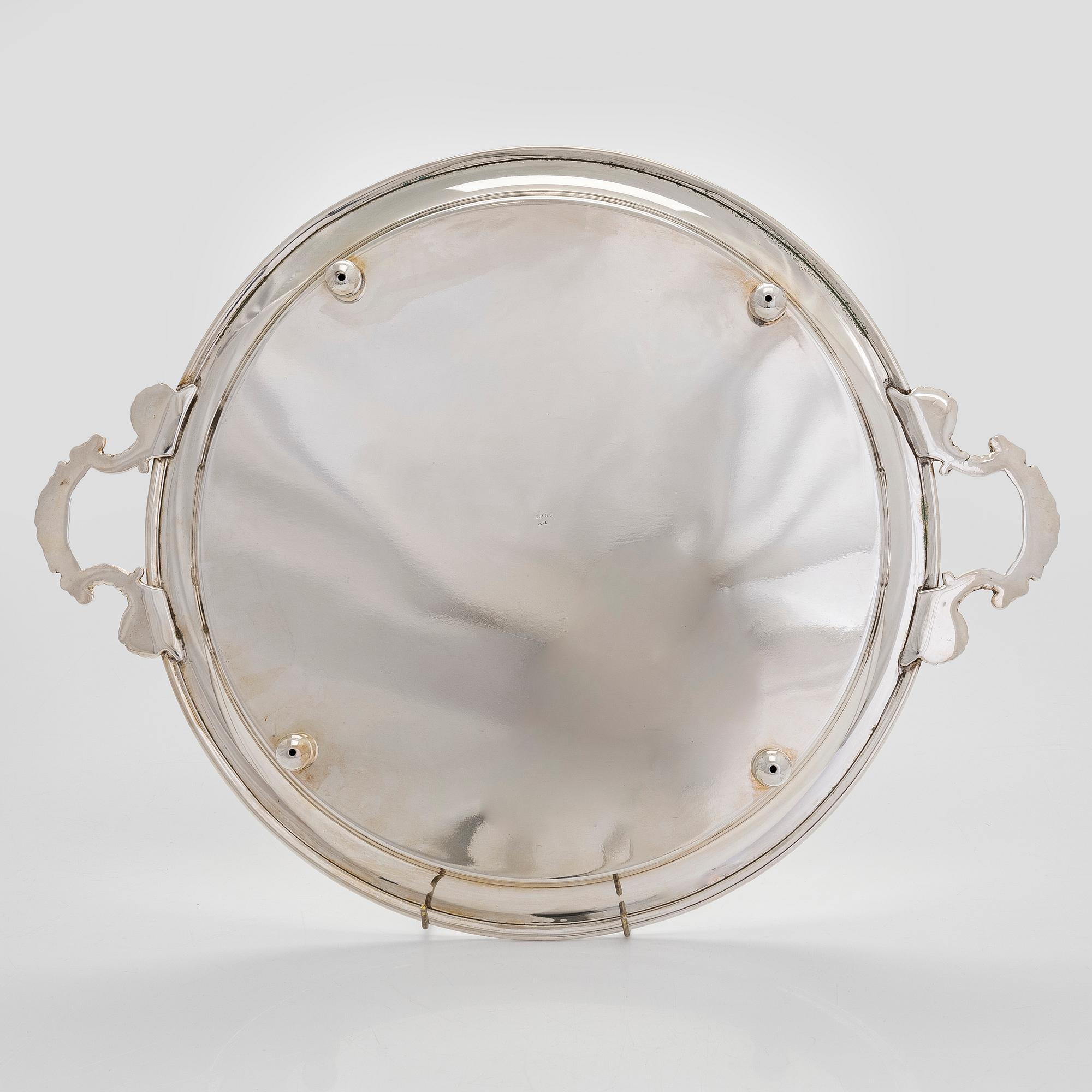 A silver-plated tray, second half of the 20th century.