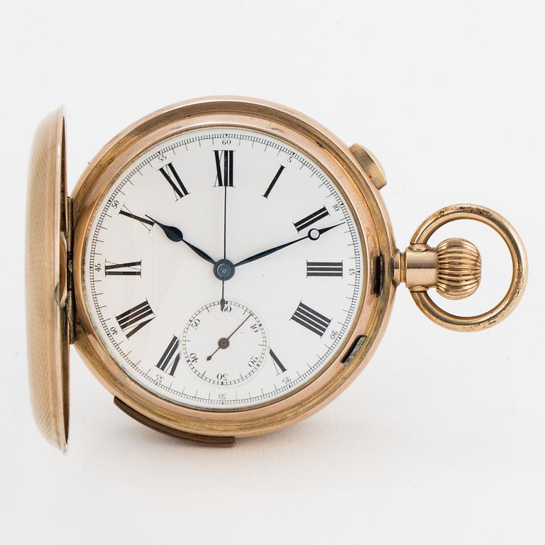 POCKET WATCH, hunter, chronograph, 52 mm.