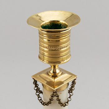 A pair of late-gustavian candlesticks, around year 1800.