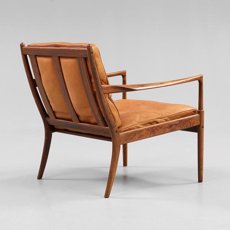 An Ib Kofod Larsen palisander 'Samsö' easy chair, Olof Persson Möbler, Sweden 1960's.