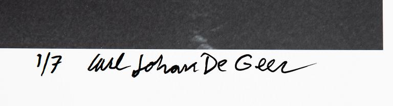 Carl Johan De Geer, photo, signed 1/7.