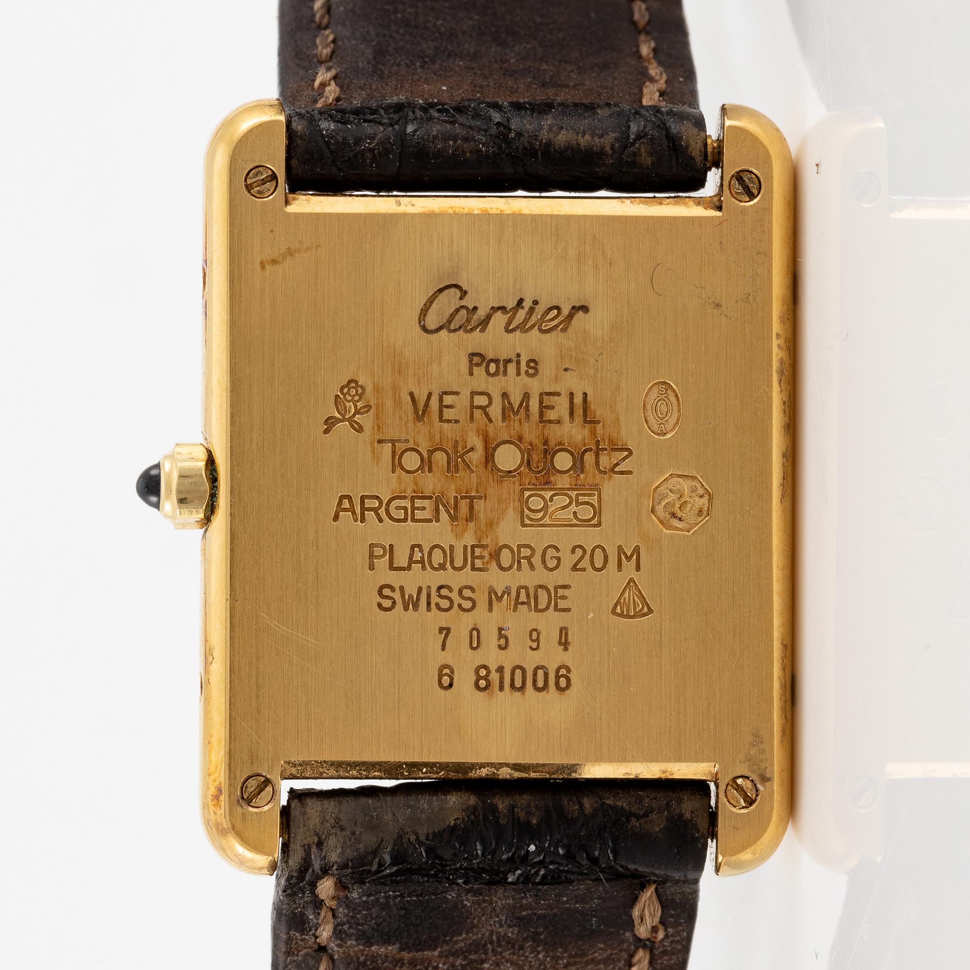 must de CARTIER, Tank, wristwatch, 23.5 x 23.5 (31) mm.