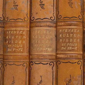 BOKVERK, 12 vol, "Svenska Kulturbilder" resp "Svenska kulturbilder Ny följd" Sigurd Erixon o Sigurd Wallin, Stockholm.