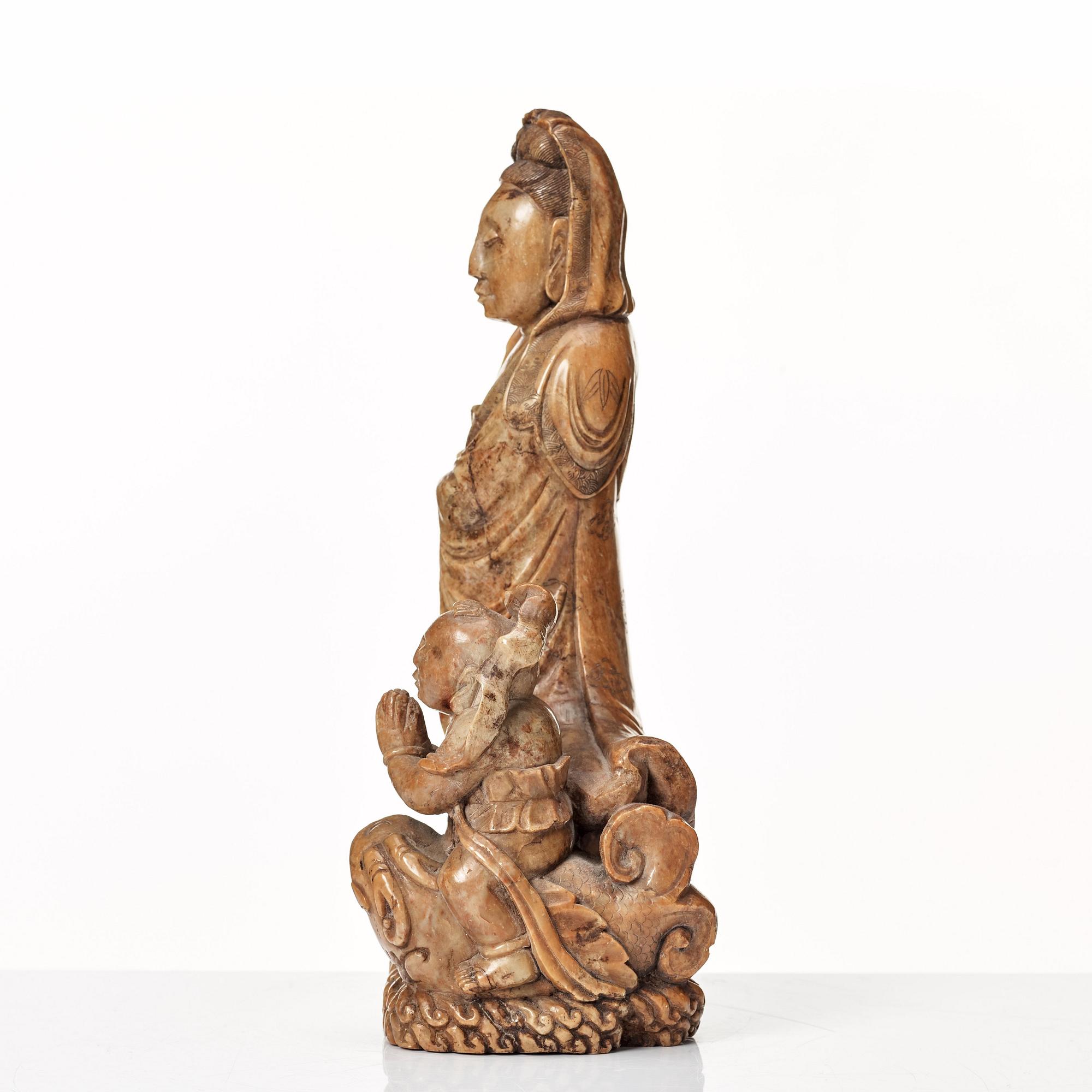 SKULPTUR, soapstone. Qingdynastin.