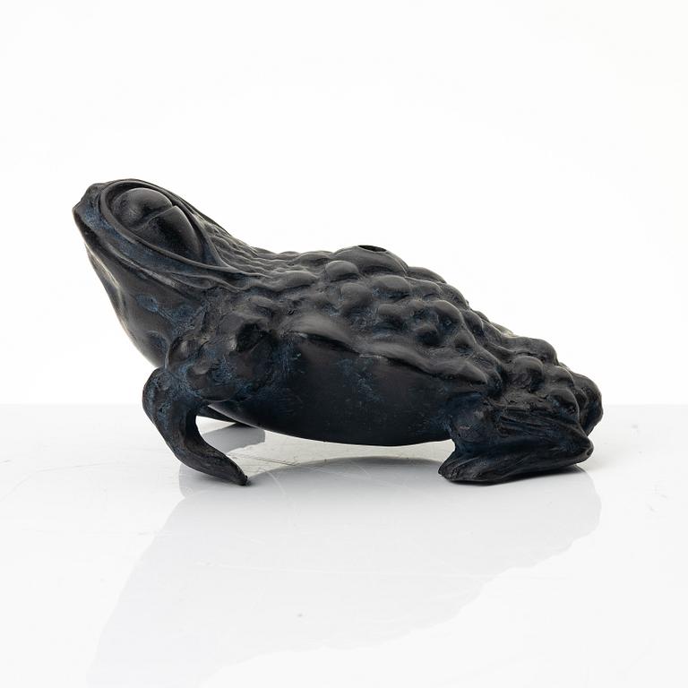 A dark yixing three legged toad 'Jin Chan' water sprinkler, China, 1980s.