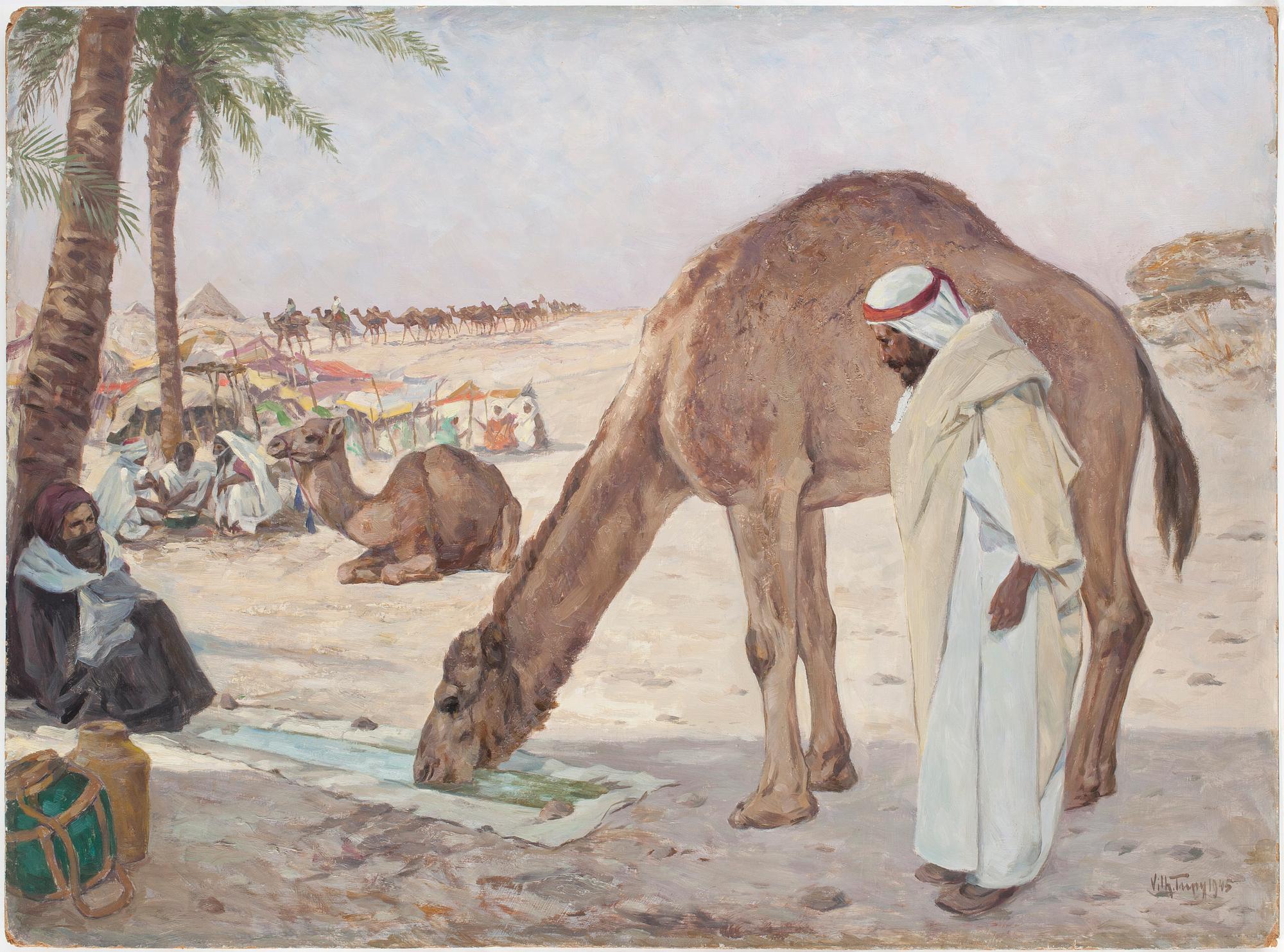 WILHELM TUPY, 2 st, olja på pannå, signerade.