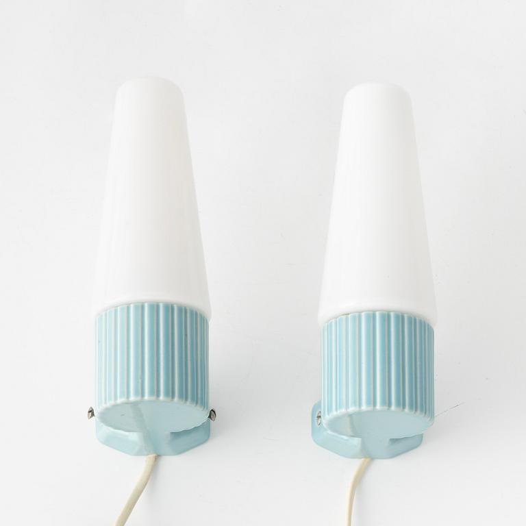 Hans-Agne Jakobsson, a  pair of wall lamps/bathrooms lamps, IFÖ, Sweden, 1960's.