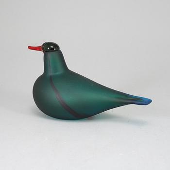 OIVA TOIKKA, glasfågel, Matte Green Lapwing 2006, signerad O. Toikka Nuutajärvi.