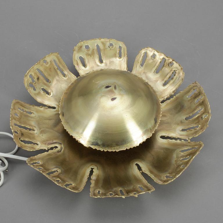 VÄGGLAMPA, mässing, Holm Sørensen & Co, Danmark, kring 1900-talets mitt.