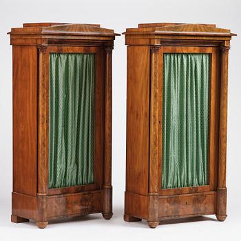 A pair of Swedish Empire mahogany bibliothèques, Stockholm, early 18th century.