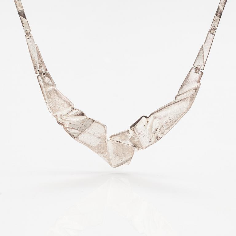Zoltan Popovits, A sterling silver necklace "Origami". Lapponia 2011.