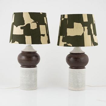 A pair of stoneware table lamps, Bitossi, 1970's.