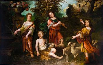 OKÄND KONSTNÄR, 1700-tal, olja på duk uppfodrad på ny duk.