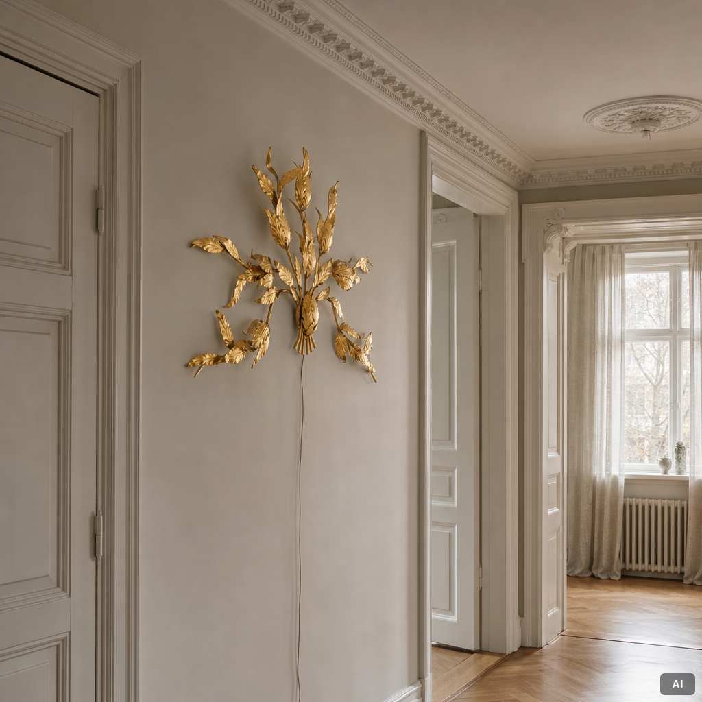 Wall lamp, second half of the 20th century, probably Italy.