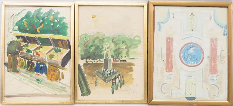 Erik Chambert, Motif from Paris, Oslo, Wall painting.