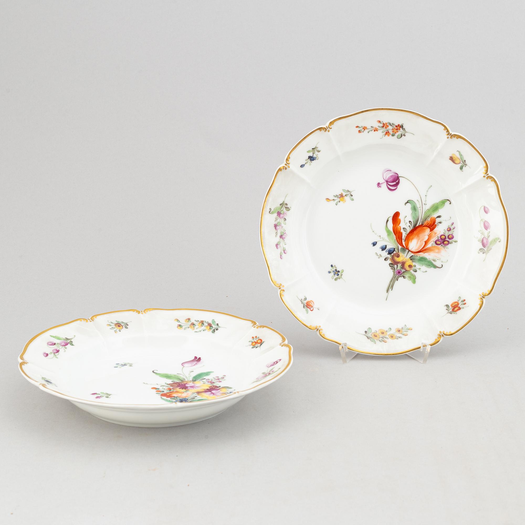 A rococo style dining service, 68 pcs, from Nymphenburg, Germany.
