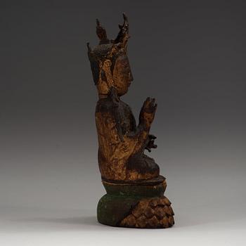 A bronze figure of Guanyin, Ming dynasty (1368-1644).