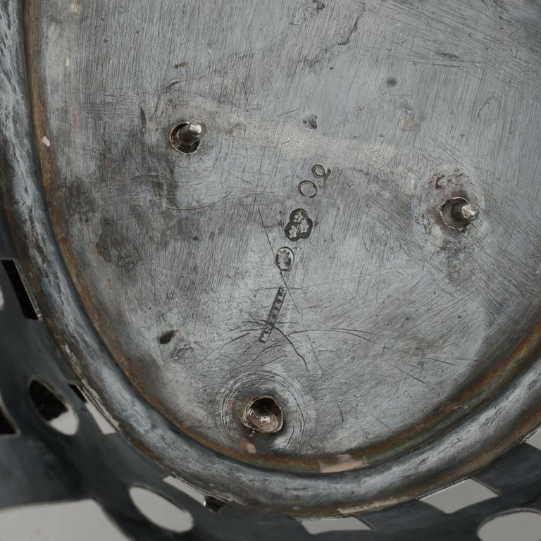 A swedish late gustavian silver cruet stand, mark of Mikael Nyberg, Sweden 1796.