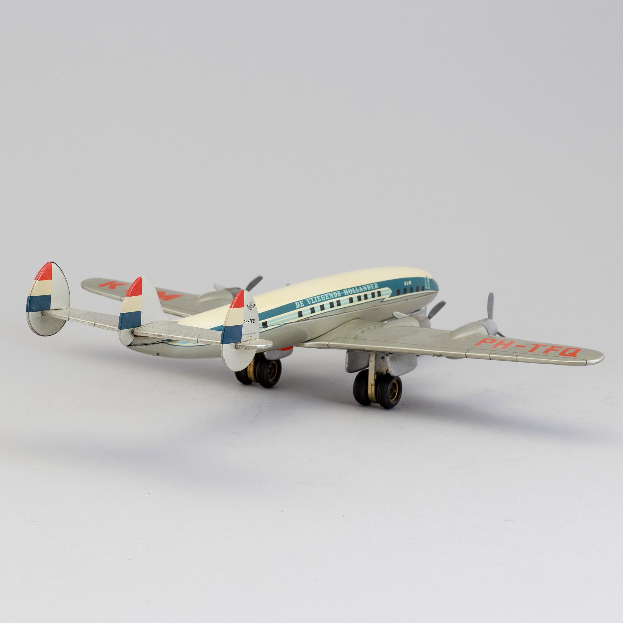 a metal model airplane "DE VLIEGENDE HOLLANDER", 1960s / 70-tal.