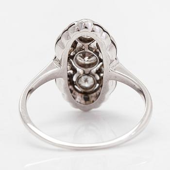 Ring, 18K vitguld, gammal- samt rosenslipade diamanter.