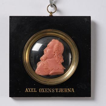 A set of twenty wax portraits of Swedish monarchs, late 19th century.