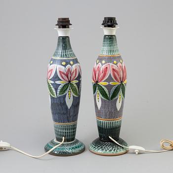Two similar 20th century ceramic table lamps, Tilgmans Keramik, Sweden.