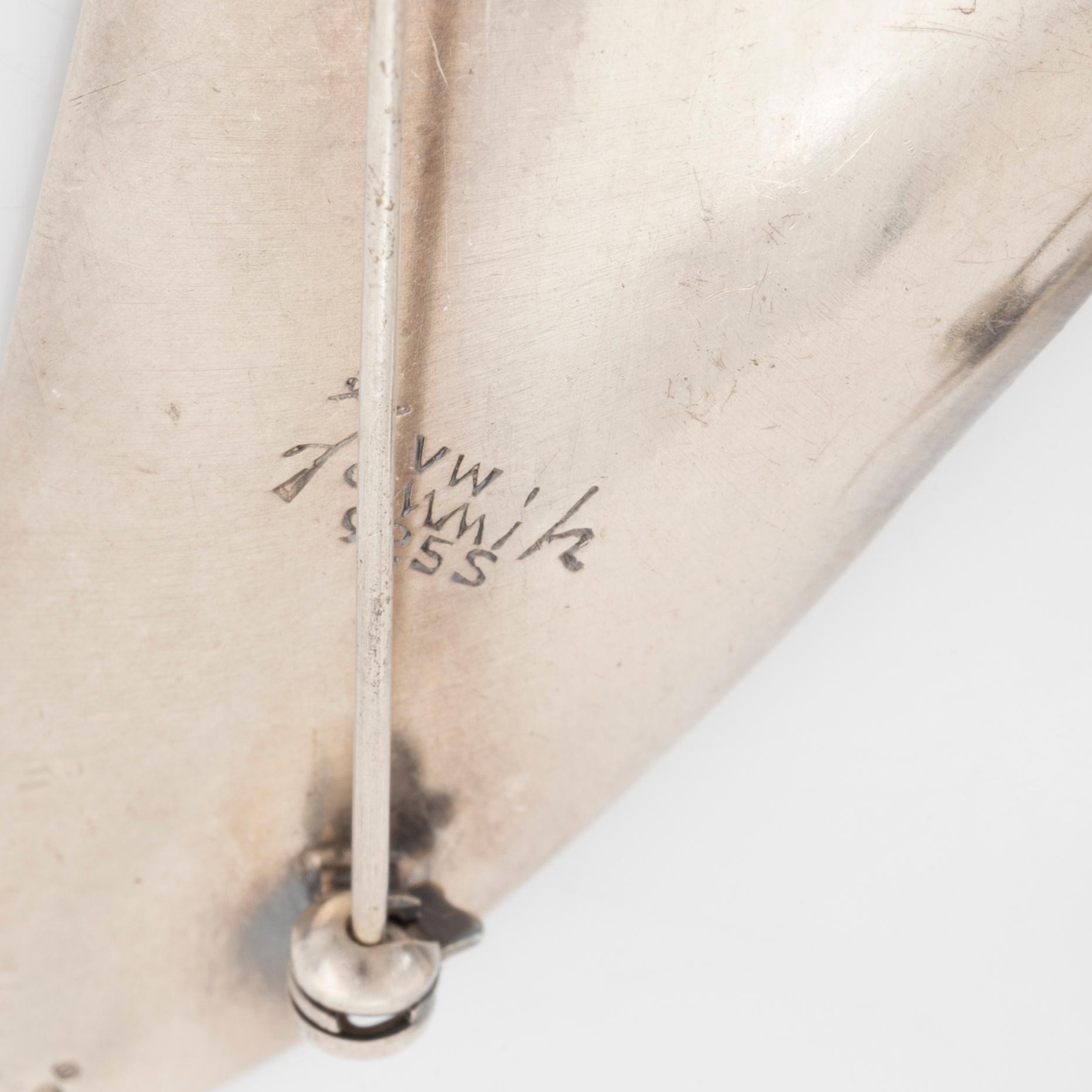 Viggo Wollny, broscher 3 st, sterlingsilver, Jammik, Danmark.