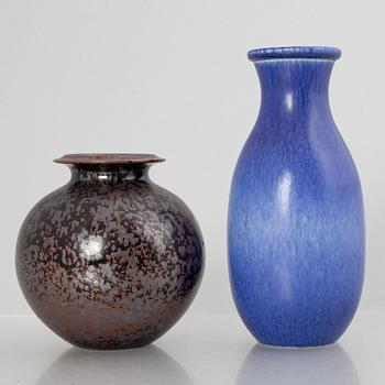 Sven Wejsfelt, two stoneware vases, Gustavsbergs Studio 1988.