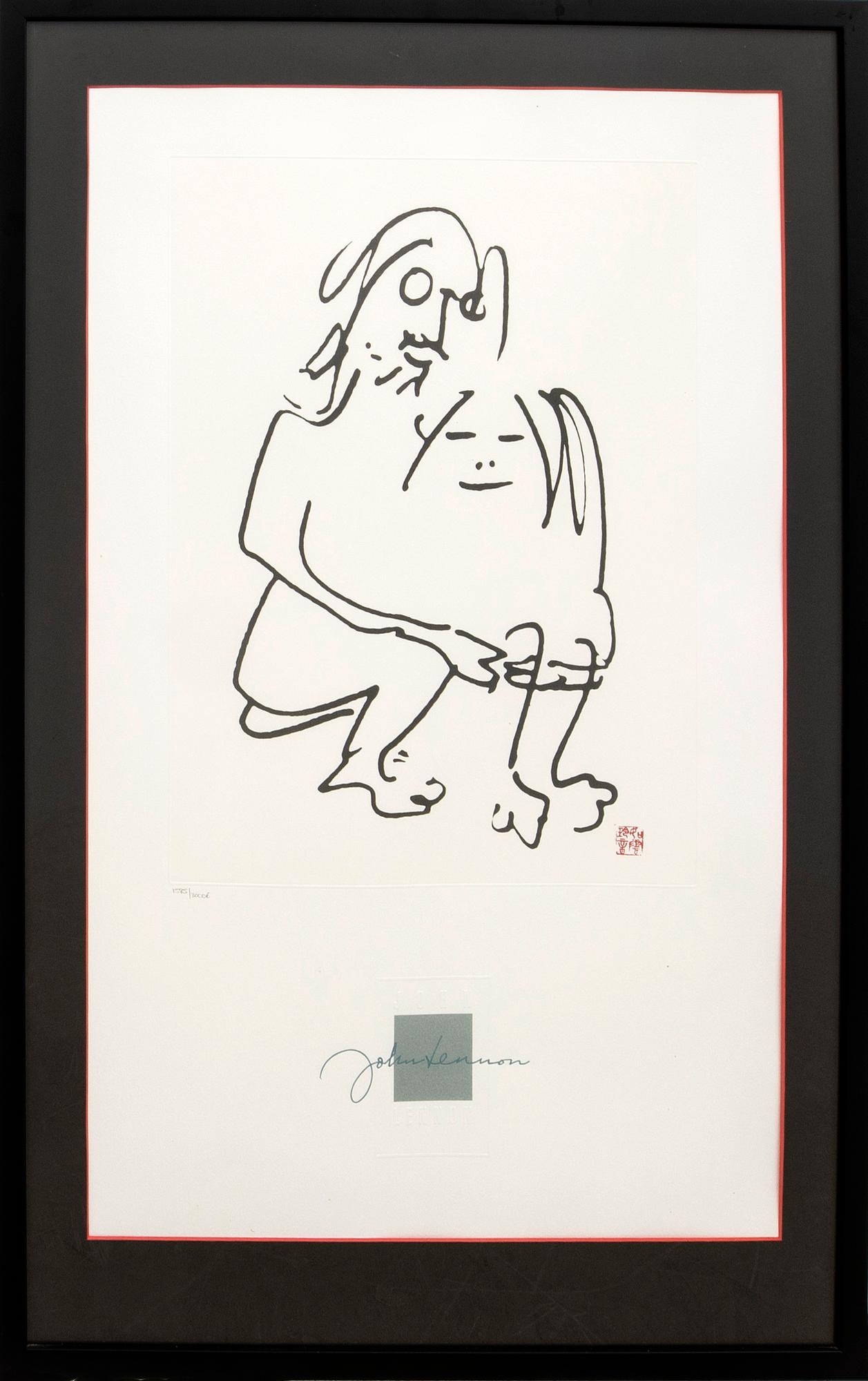 John Lennon, after etchings 4 pcs printed signature numbered 1585/3000E.