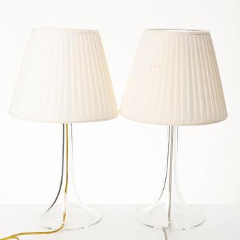 Philippe Starck, a pair of 'miss K soft' table lamps, Flos, Italy.