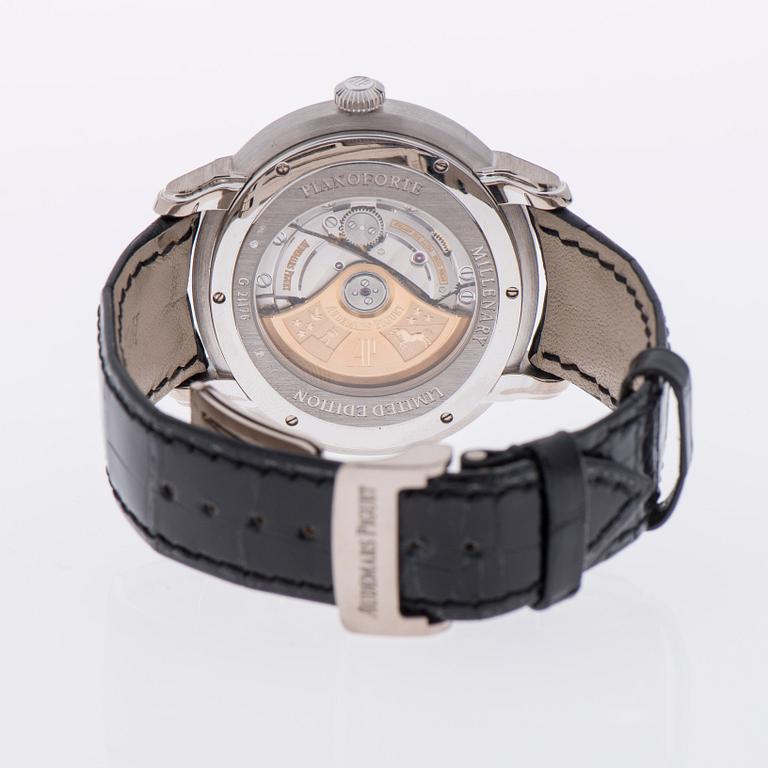ARMBANDSUR, herr, Audemars Piguet Millenary Pianoforte, 18K vitguld. 2012.