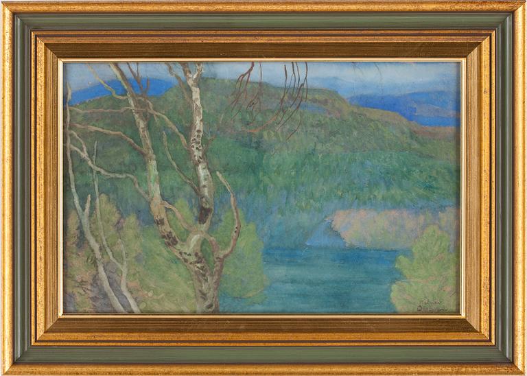HELMER OSSLUND, blandteknik på papper, signerad.